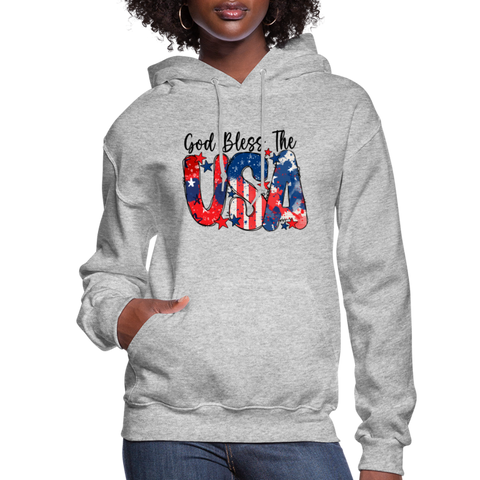 God Bless the USA Hoodie - heather gray