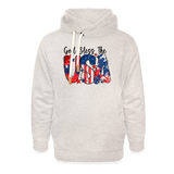 God Bless the USA Shawl Collar Hoodie - heather oatmeal