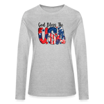 God Bless the USA Women's Long Sleeve T-Shirt - heather gray