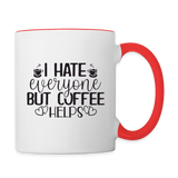 Coffee Helps Coffee Mug - white/red