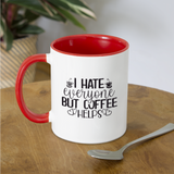 Coffee Helps Coffee Mug - white/red