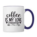 Love Language Coffee Mug - white/cobalt blue