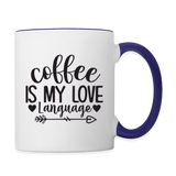 Love Language Coffee Mug - white/cobalt blue