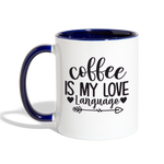 Love Language Coffee Mug - white/cobalt blue