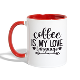 Love Language Coffee Mug - white/red