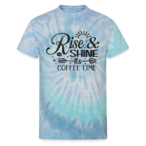 Coffee Time Tie Dye T-Shirt - blue lagoon