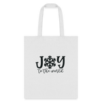 Joy to the World Tote Bag - white