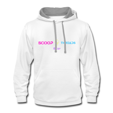 Scoop Hoodie - white/gray